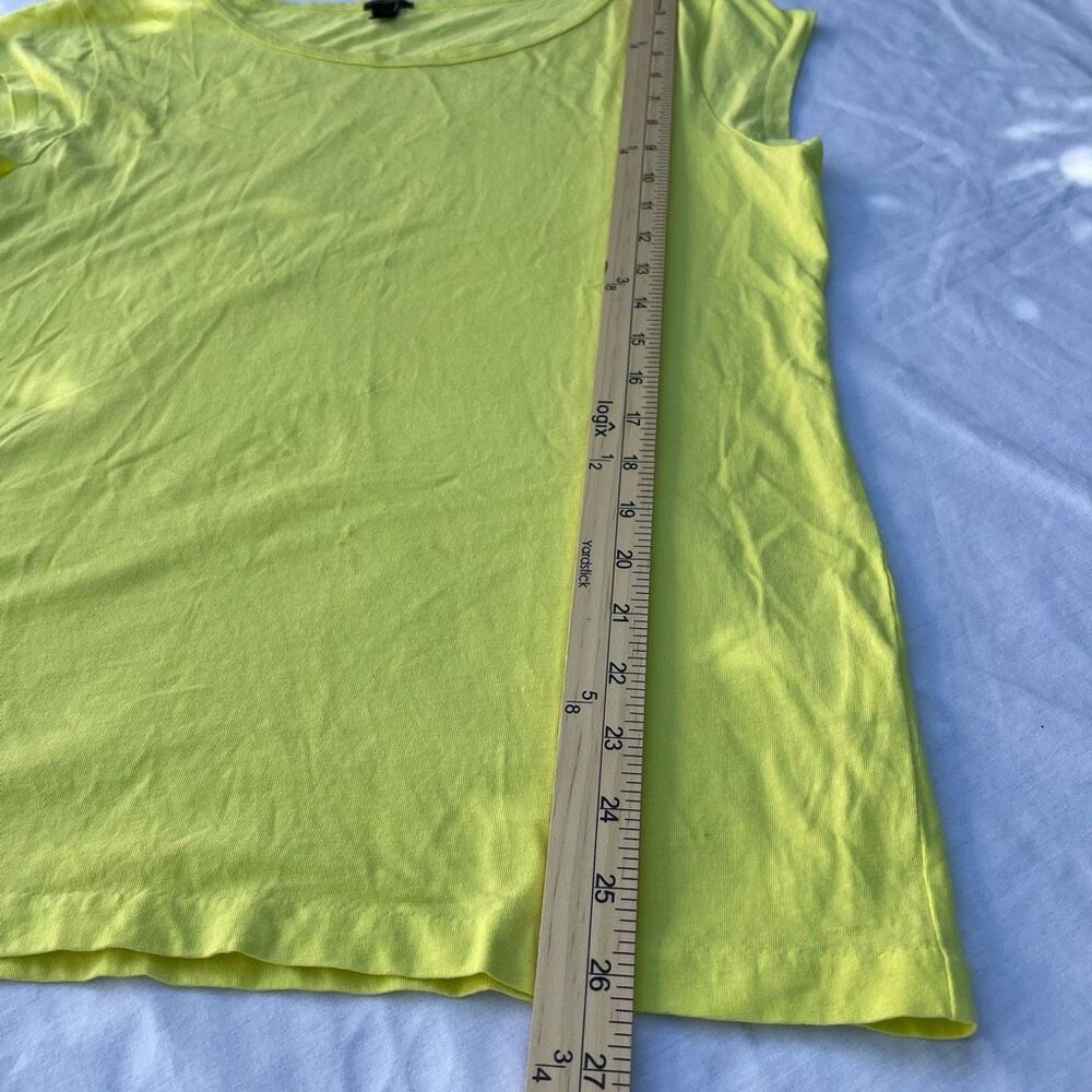 J.Crew bright fun size L yellow T-shirt cap sleeves. Cotton linen - Picture 3 of 7